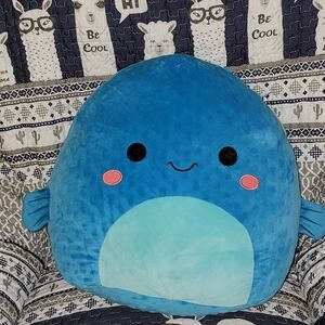 Refalo 16in Squishmallow Blue Puffer Fish